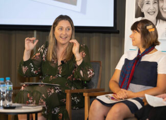 Pharmacist and federal MP Emma McBride MPS (left) with PSA NSW Branch President Chelsea Felkai MPS during a panel discussion.